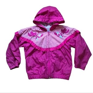 Vintage 1990s Climate Control fuschia pink zip-up hooded lightweight jacket